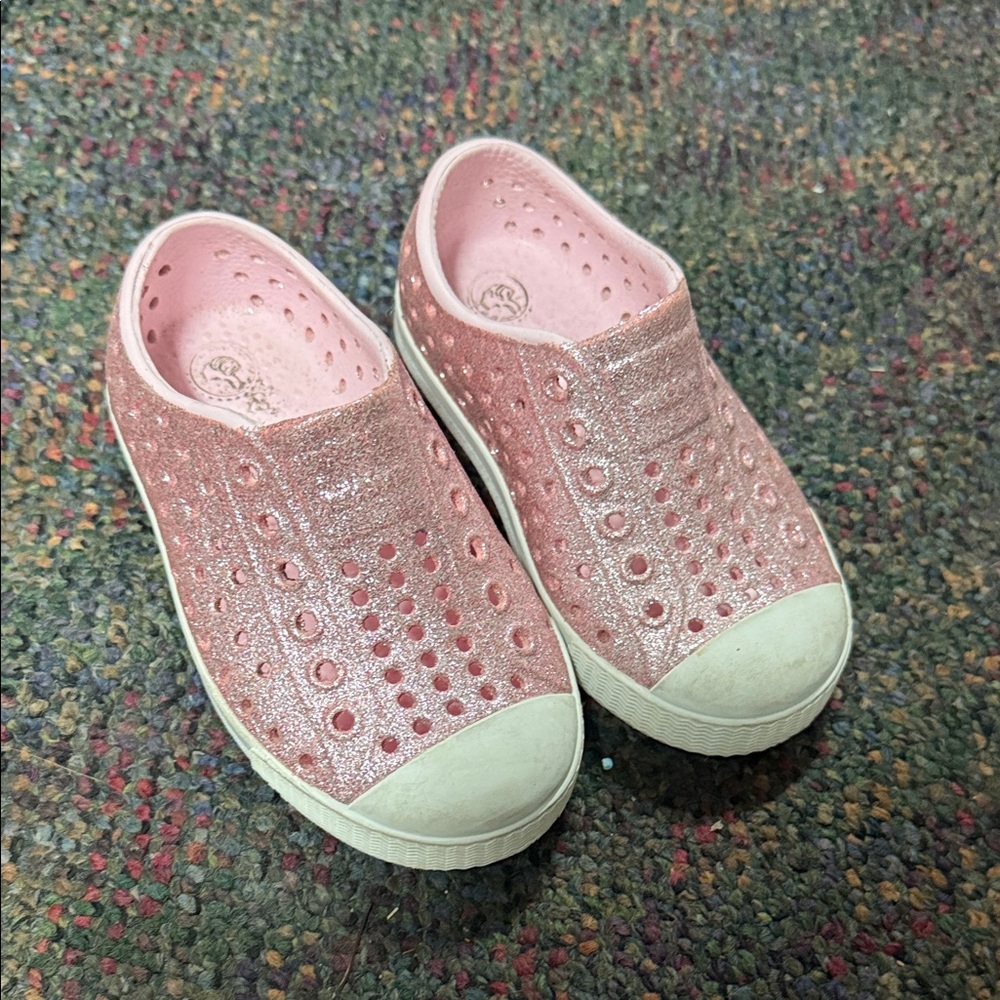 Pink Glitter native Kids Shoes